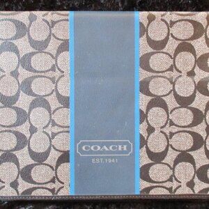 Coach Heritage Stripe & Signature C Monogram Black/White/Blue iPad Tablet Holder